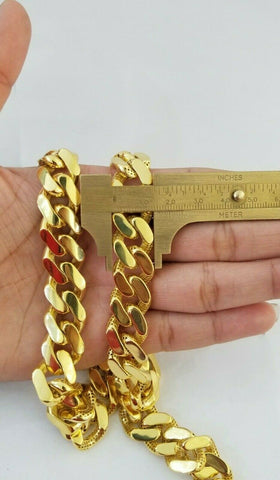 10k Real Gold Men Royal Monaco Link Chain 24inch 15mm ,yellow 10kt gold necklace