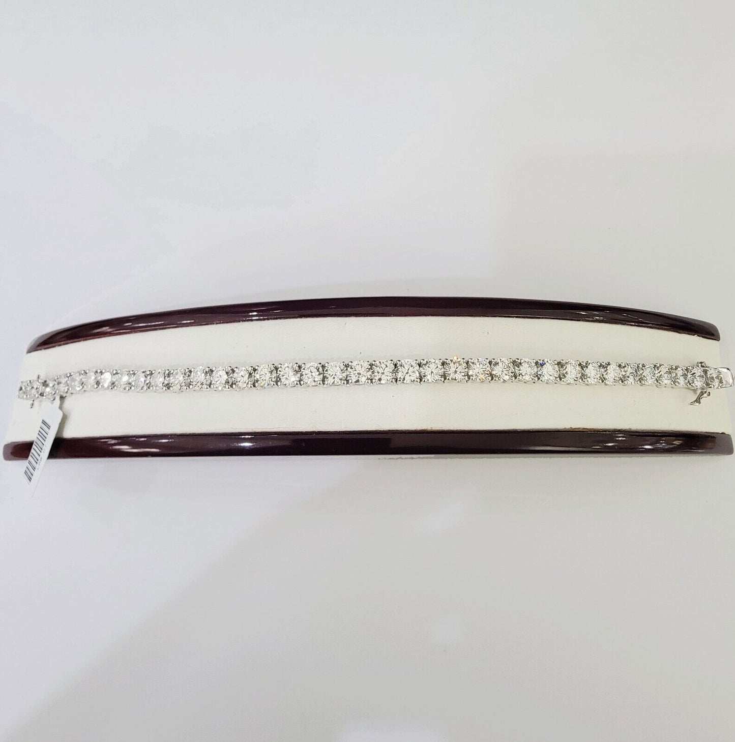 14k White Gold Tennis Bracelet Lab Created Diamond 18.00Ct Box Clasp Real Women