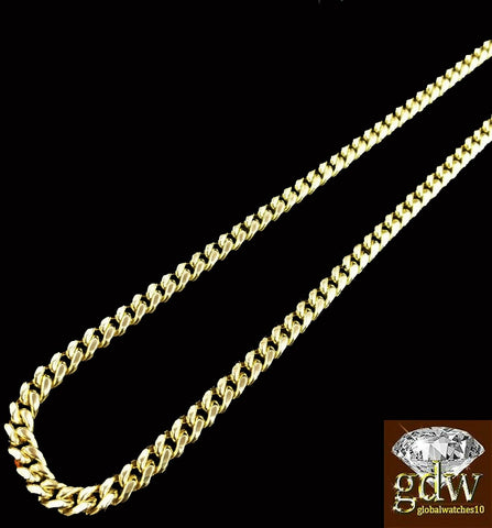 10k Yellow Gold 5mm Miami Cuban Chain Necklace 20 22 24 26 28 inch 10K Gold