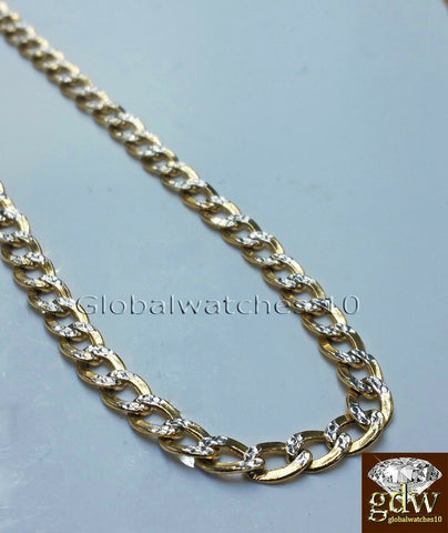 Real 10k Yellow Gold Miami Cuban Diamond Cut Chain in Various Length 18-24 Inch.