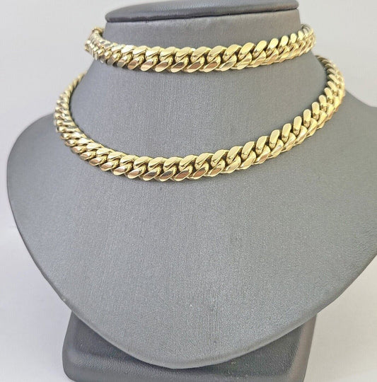 14k Yellow Gold 7mm Miami Cuban Link Chain Necklace 20"-26" Inch Real Solid