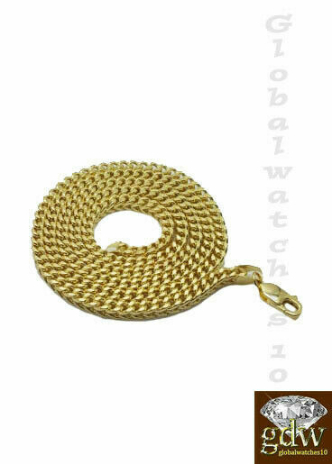 10K Gold 4mm Franco chain 22 24 26 28 Inch lobster Lock