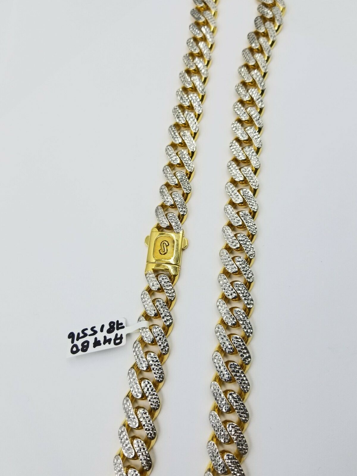 Real 10K 13mm Yellow Gold Royal Miami Cuban Monaco Chain Diamond Cut 24 Inches