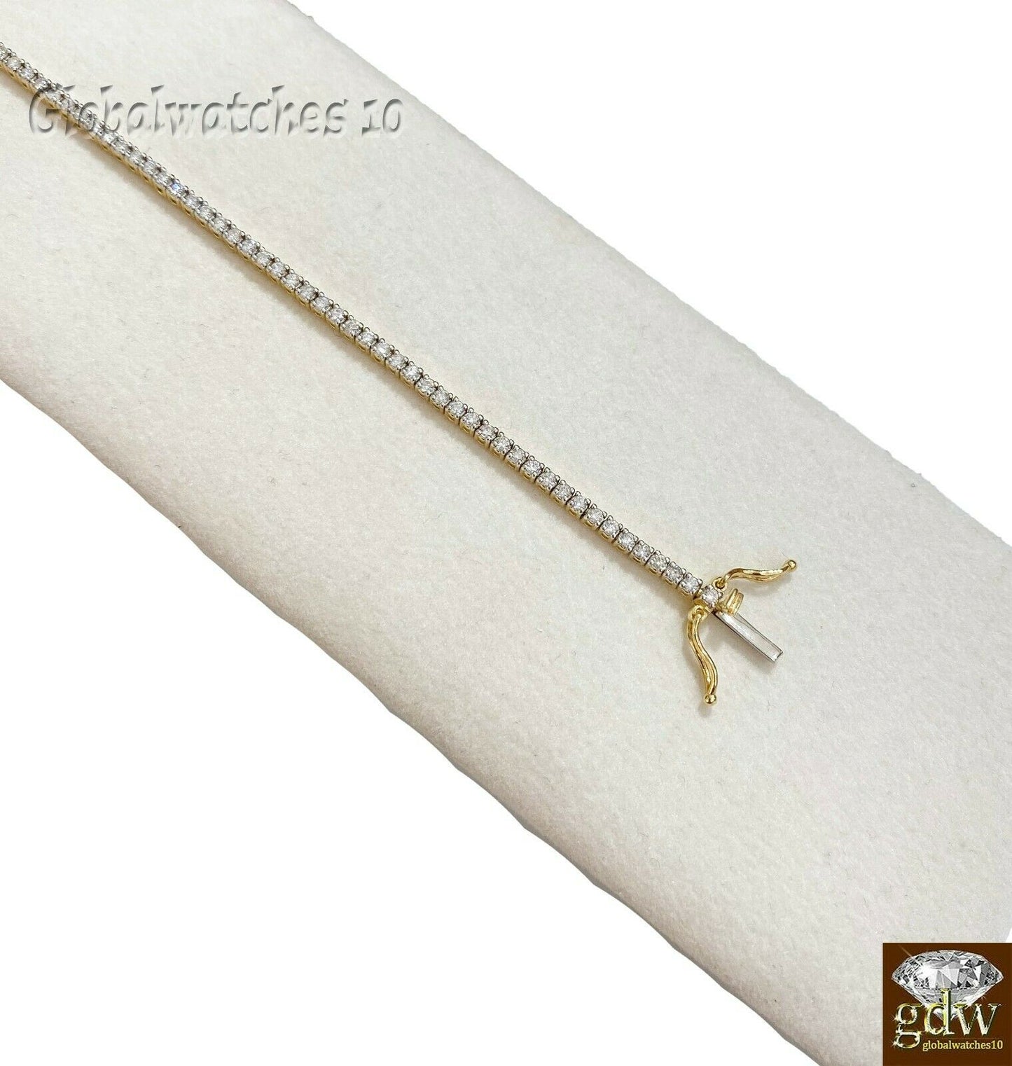 Solid 14k Gold 1Ct Diamond Bracelet Tennis Yellow Gold 7" Box Clasp Real Women