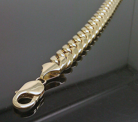 14K Yellow Gold Cuban Bracelet 8 inch Link 9 MM BOX Lock