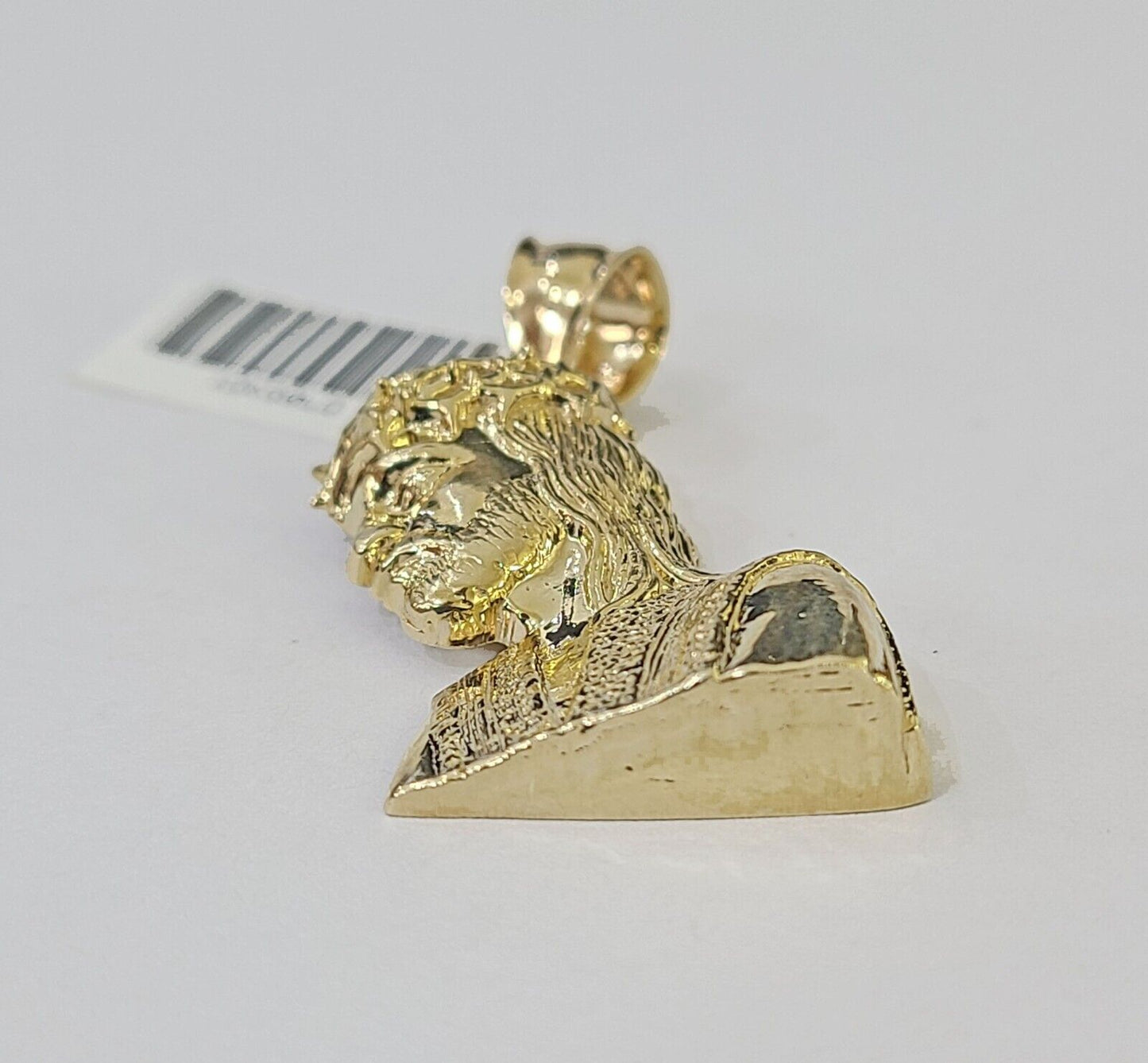 Real 10K Yellow Gold Jesus Head Pendant Charm Genuine 2"