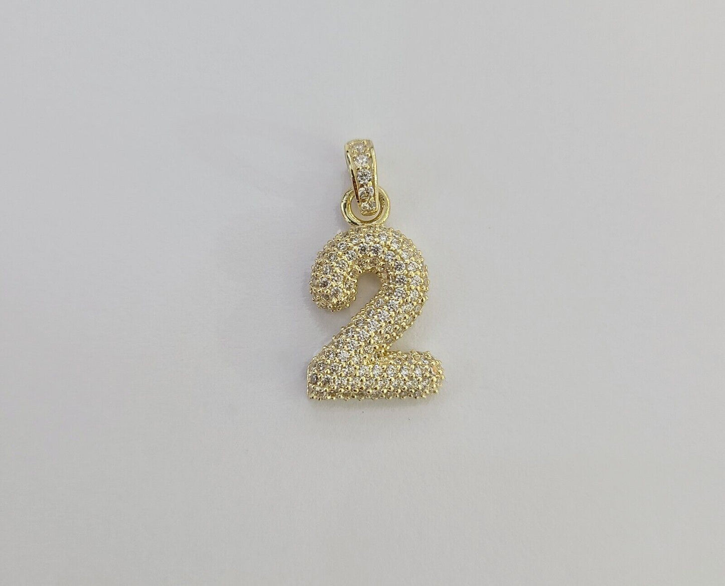 10k Gold Number Charm Pendant Initial Number Letter 0-9 Real