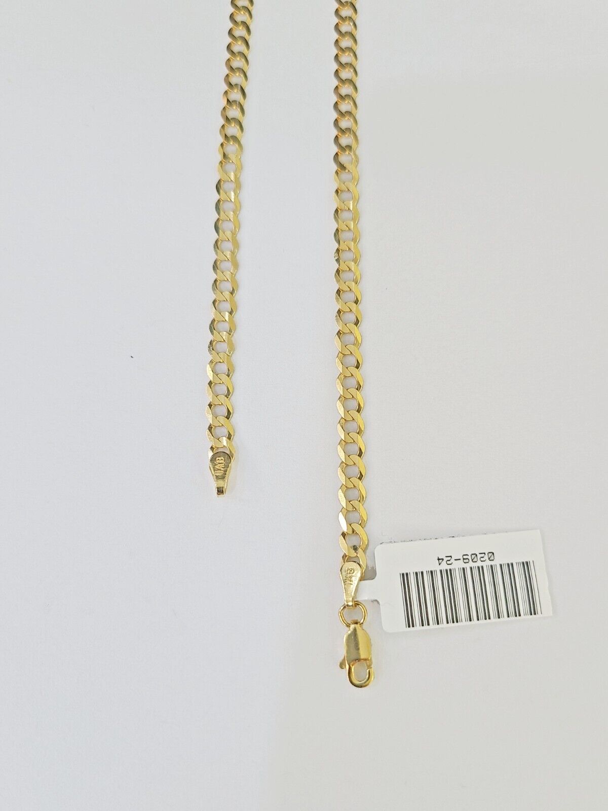 10k Gold Cuban Curb Link chain 4mm 24 Inch Real Yellow Gold Real Genuine