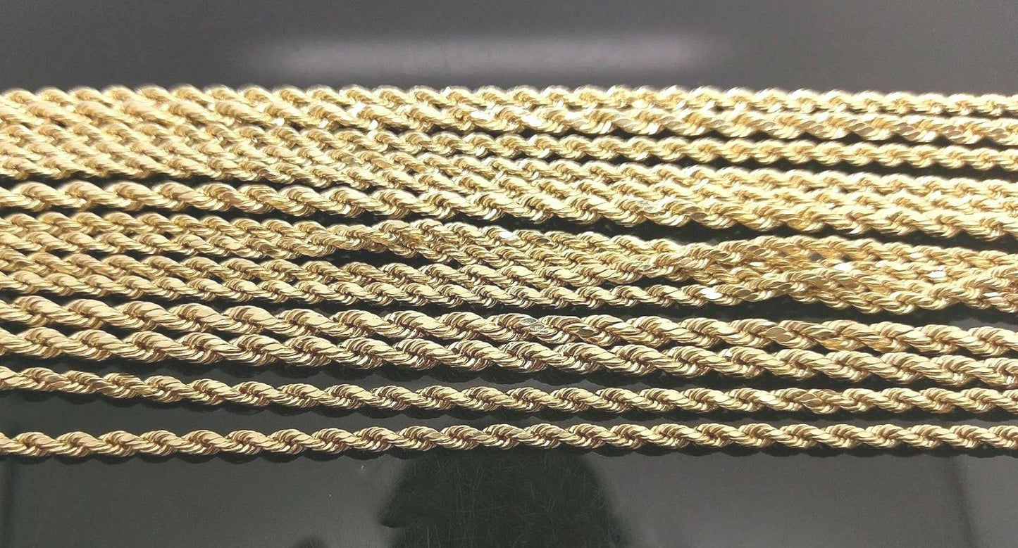 REAL 10k Gold Kids Rope Chain 16 18 20 Inch Necklace 3MM Age 1-15 Year