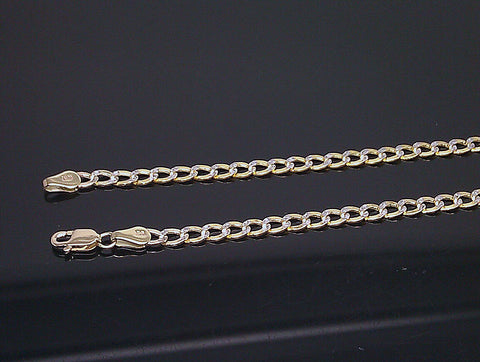 Real 10k Yellow Gold Link Chain With Diamond Cuts 4mm 24 Inches Men's Ladies N