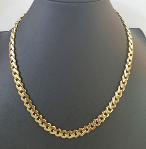 Real 10k Gold Royal Miami Cuban Monaco Link Chain 9mm 20" yellow gold necklace
