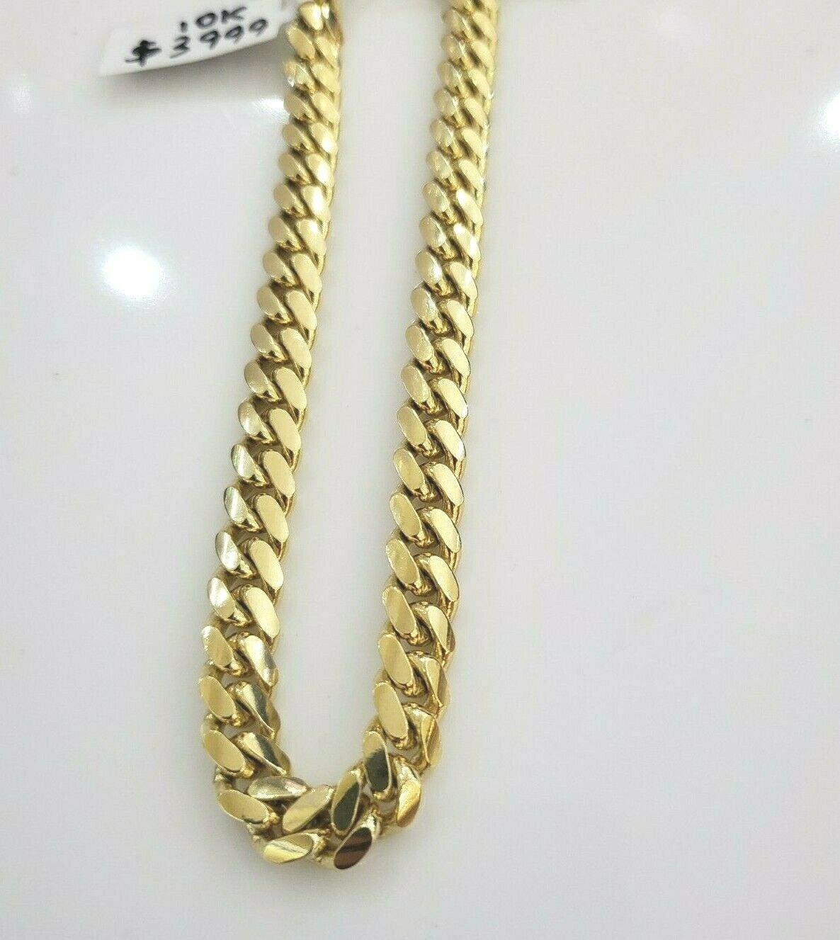 SOLID 10k Gold 7mm 24" Miami Cuban Link Mens Necklace Box Lock Heavy Strong REAL