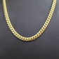 14K Yellow Solid Gold  8mm Men Box Lock Chain 26" Miami Cuban