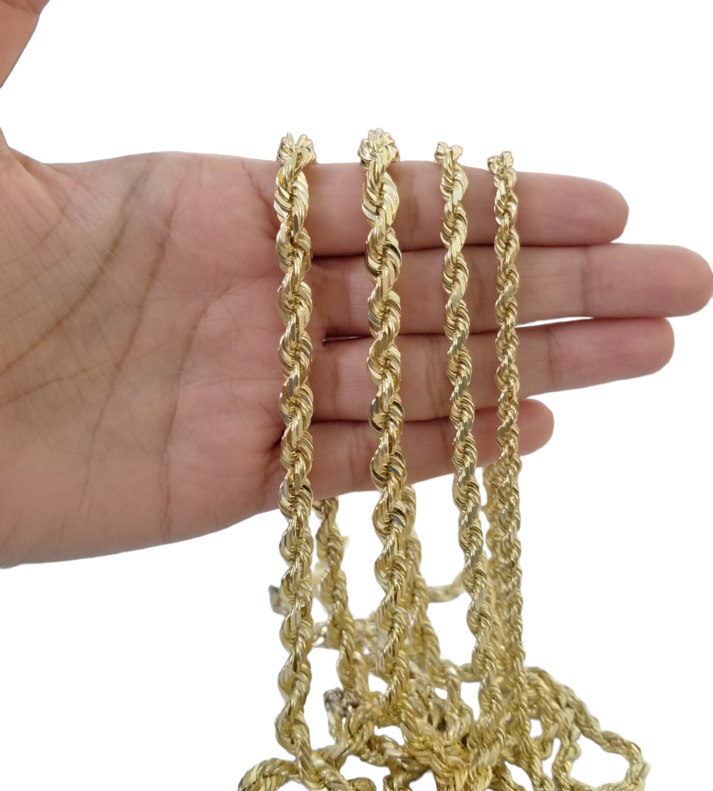 Real 10k Solid Gold Rope Chain 4mm-7mm Necklace 22"-30" Inch Men Women