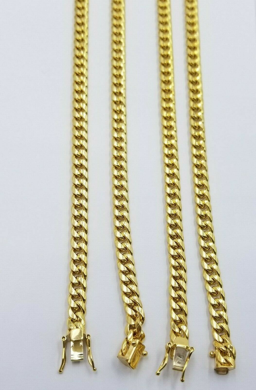 Real 10k Yellow Gold chain Miami Cuban Link necklace 6mm Mens 10kt 22" Box Lock