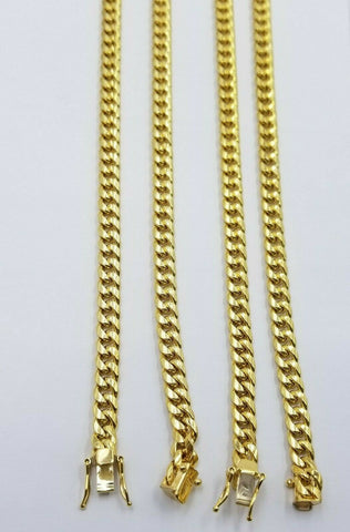 Real 10k Yellow Gold chain Miami Cuban Link necklace 6mm Mens 10kt 22" Box Lock