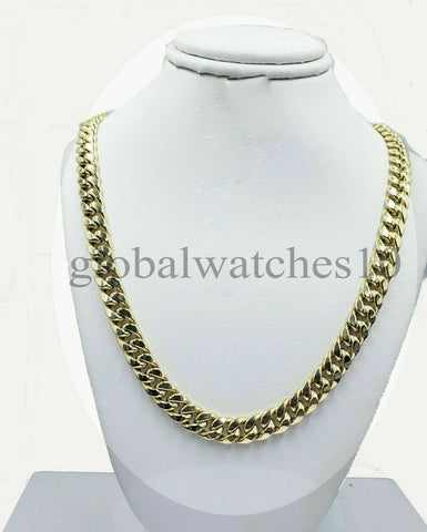 10k Yellow Gold Cuban Link Chain 22" 8mm Box Lock  REAL 10KT Necklace Pura Oro
