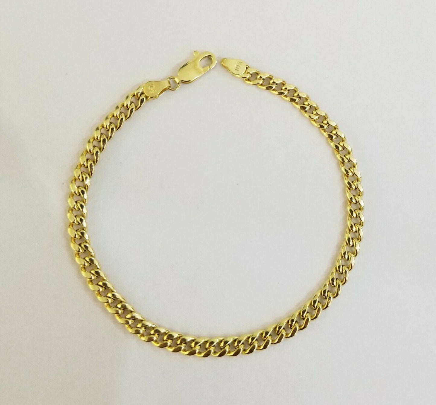 10k Yellow Gold Miami Cuban Bracelet 8inch 5mm,lobster lock men women hand chain