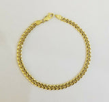 10k Yellow Gold Miami Cuban Bracelet 8inch 5mm,lobster lock men women hand chain