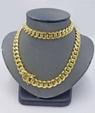 Real Solid Unisex 10k Yellow Gold Miami Cuban Chain 26" Inch Box lock Clasp 11mm