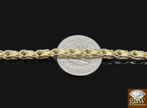Genuine 10K Yellow Gold Byzantine chino Chain Necklace 30 Inch 4mm