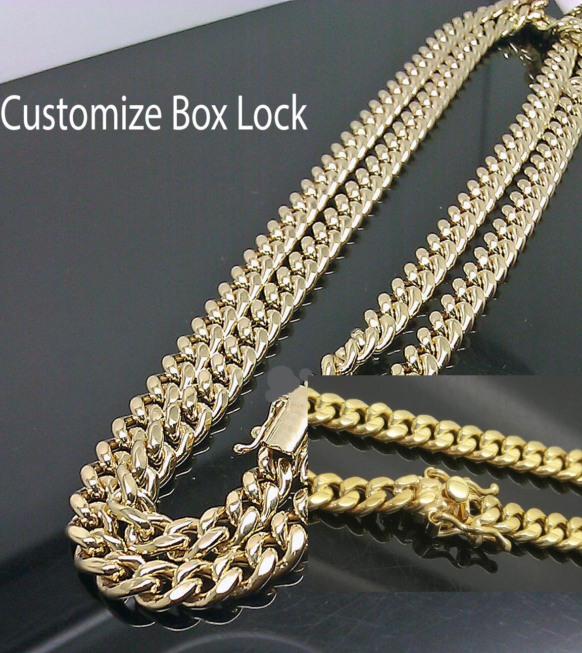 Real 10k Gold Miami cuban Link Chain 5.5 to 6mm Necklace 18 inch Box Lock Link