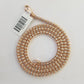 Real 10k Gold Rose Chain Tennis Necklace Diamond Cuts Shiny Men Women 20" 3mm