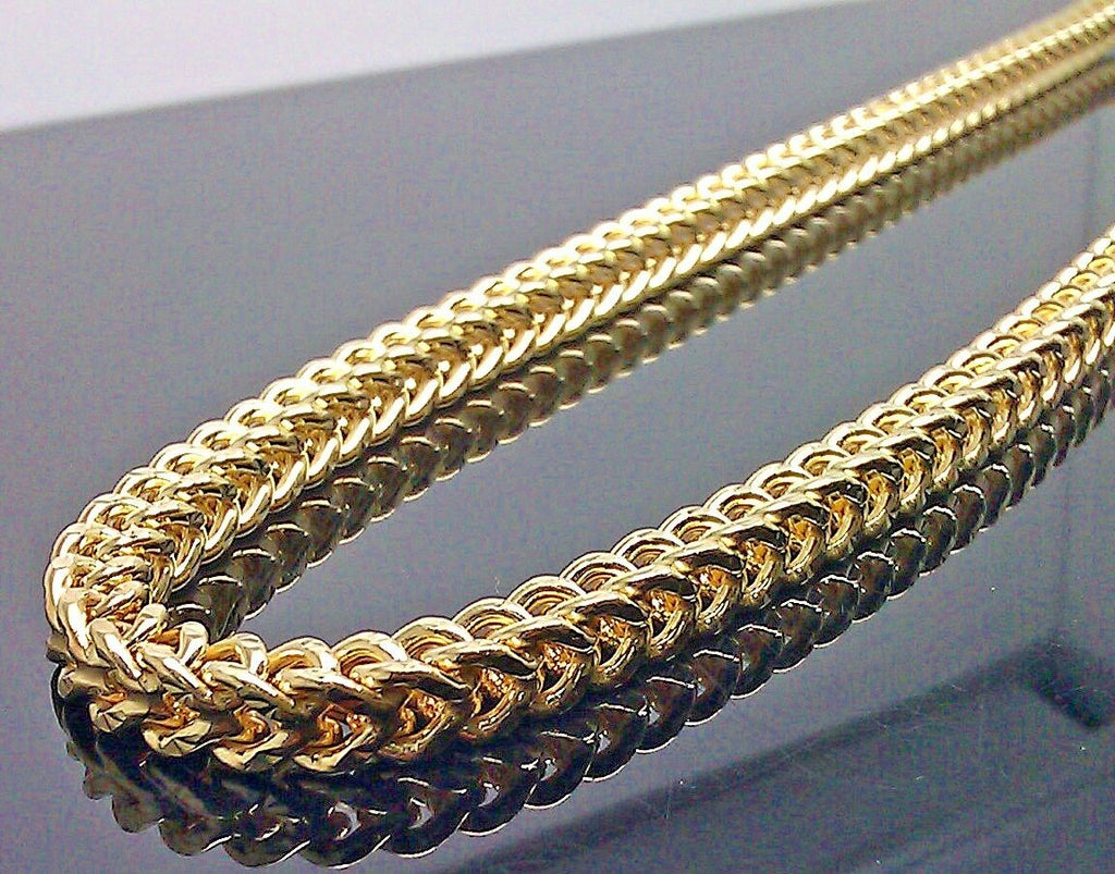 Real 10K Yellow Gold Franco Chain necklace 5.5mm 34" Inch