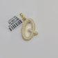 10k Real Yellow Gold Genuine Diamond Initial A-Z Alphabet Charm Pendent
