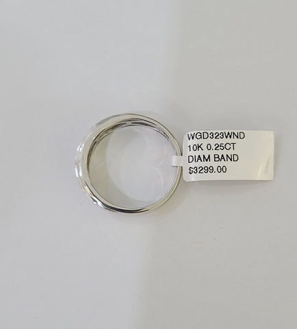 REAL 10k White Gold Diamond Ring Mens Wedding Engagement Ring Genuine