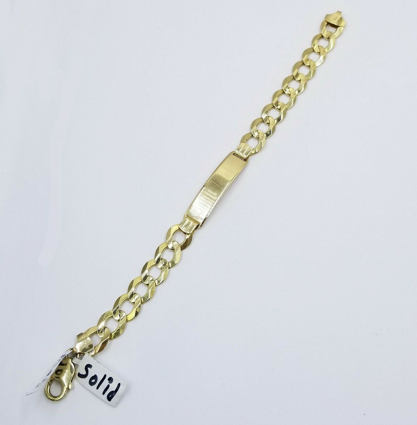 10k Solid Gold Miami Cuban Link ID Bracelet 11mm Men Women 9"inch Lobster Clasp