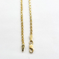 Real 18k Solid Yellow Gold Rope Chain 2mm Diamond Cut 16" Inches Lobster Lock