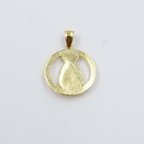 Real 10K Gold Dollar Bag Charm 3mm Round Pendant Rope Chain 18" 20" 22" 24" 26"