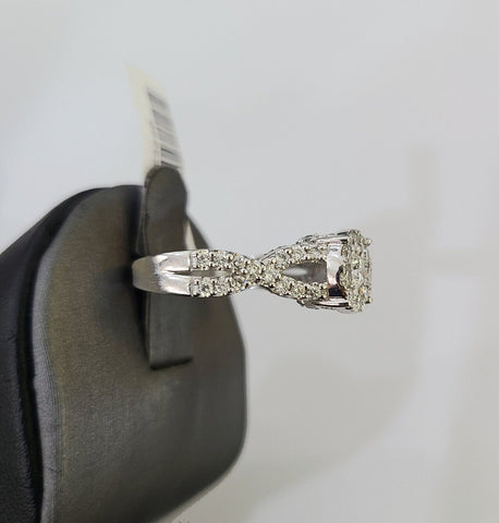 REAL 10k White Gold Diamond Ring Wedding Engagement Ring Genuine