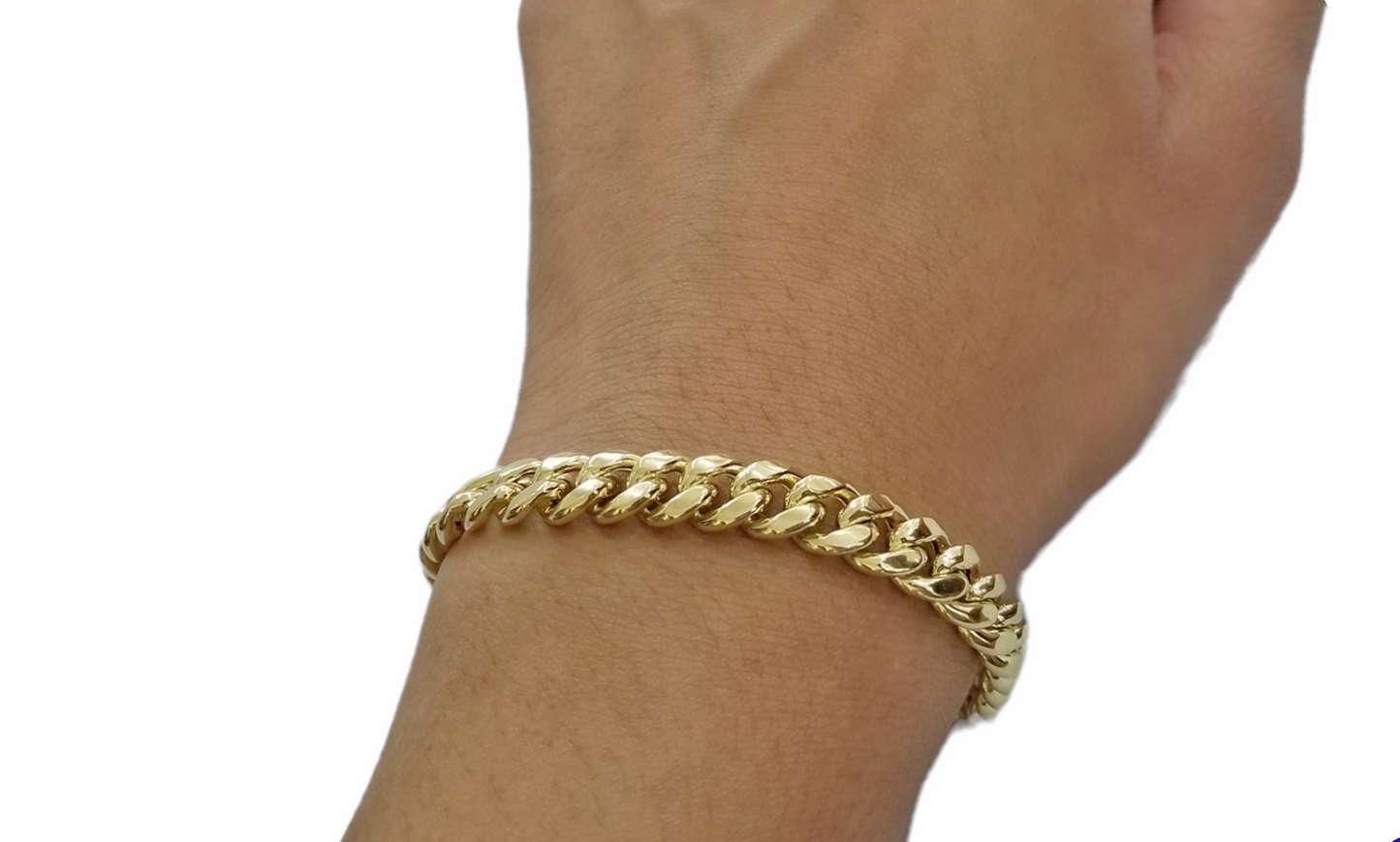 Real 14K Yellow Gold Bracelet Miami Cuban  8" Inch 7mm 14kt Gold Pura Oro