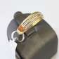Real 10k 2 Row Diamond Mens Ring Yellow Gold Band Genuine Natural