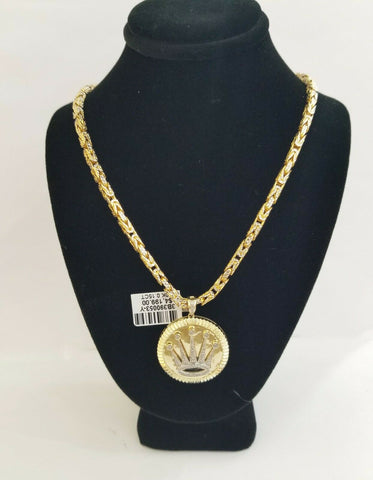 Real 10k Gold Genuine 0.15 CT Diamond charm, crown design diamond pendant
