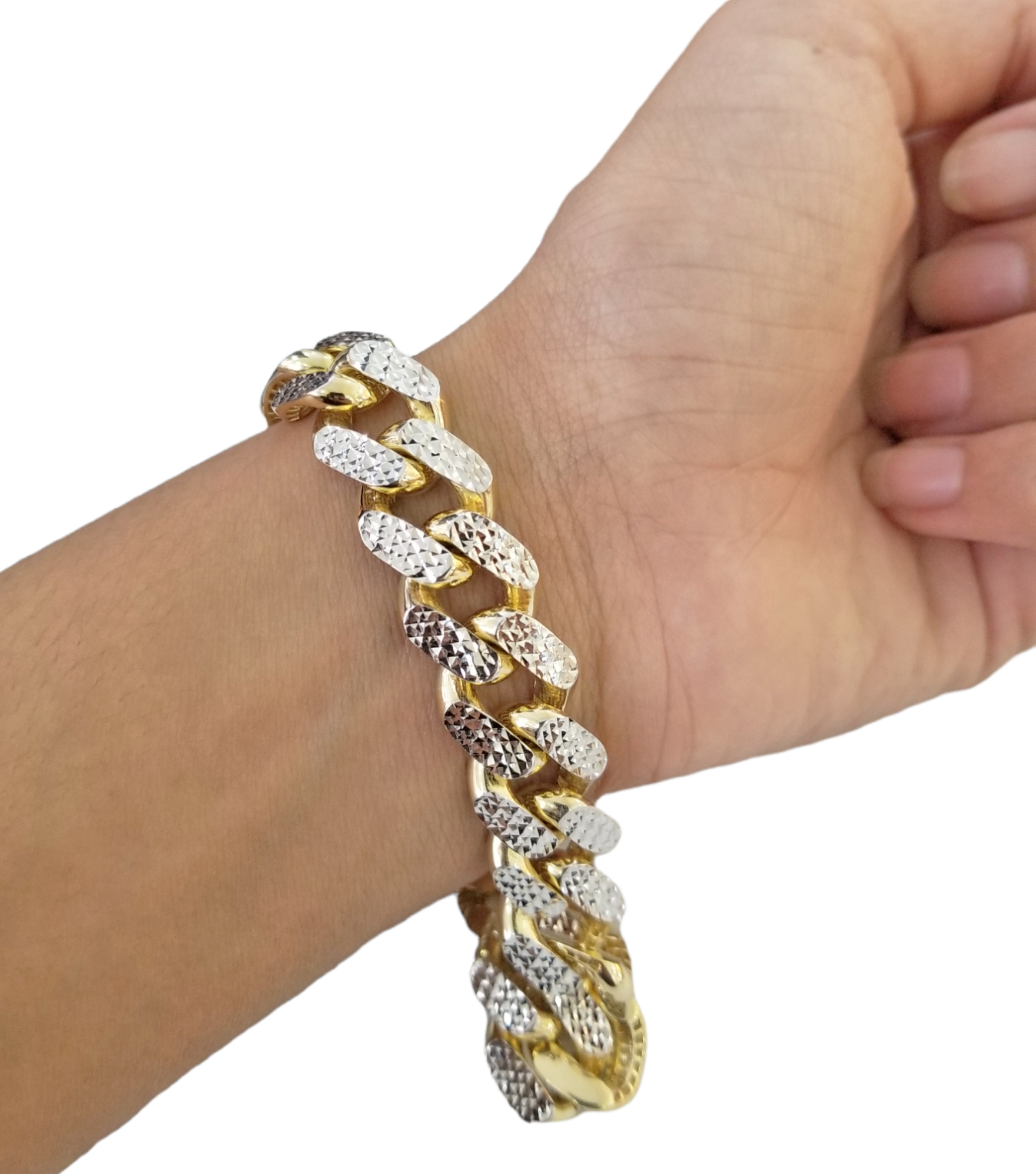 Real 10k Gold 12mm Royal Monaco Chain 25 Inch 9Inch Bracelet Set Diamond Cut