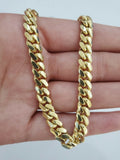 SOLID 10k Gold 7mm 24" Miami Cuban Link Mens Necklace Box Lock Heavy Strong REAL