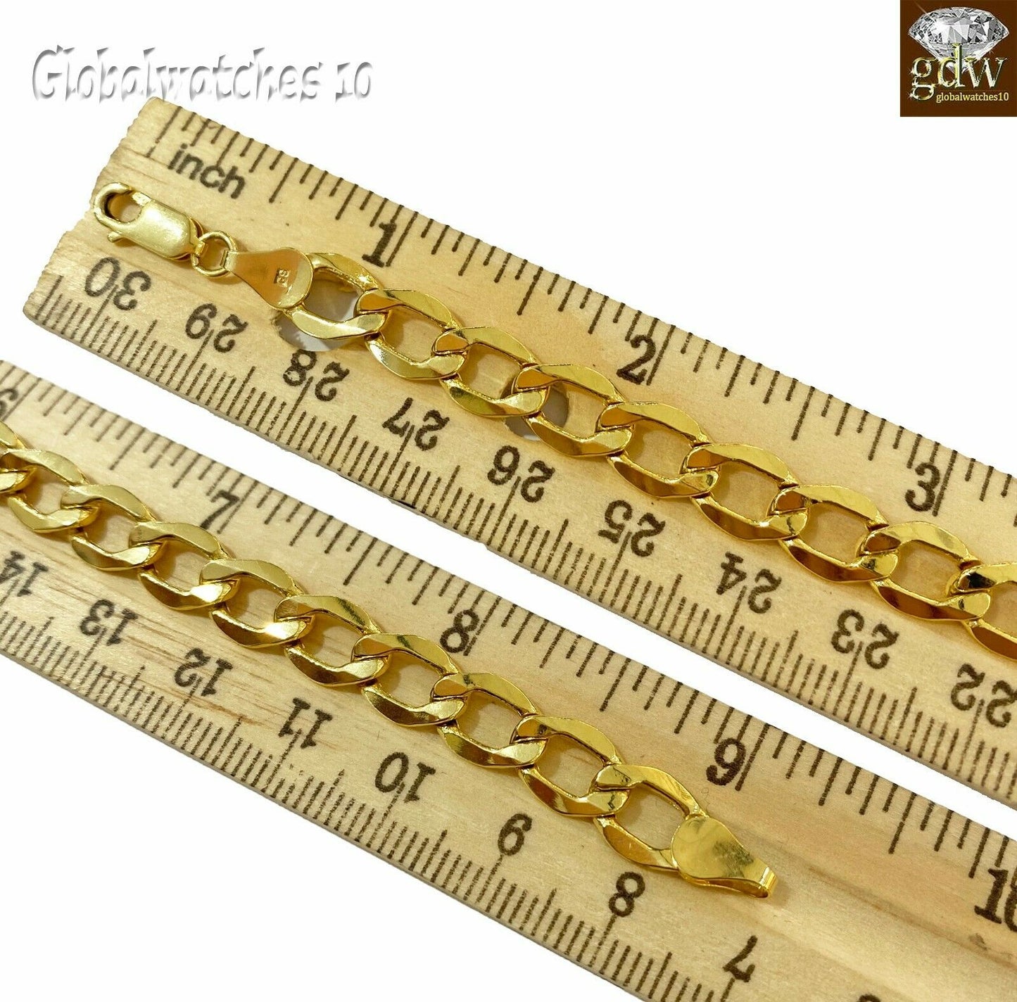 REAL 14k Men Gold Cuban Link Bracelet 9 inch 8mm Strong Link Miami Cuban