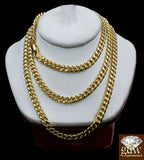 10k Yellow Gold 5mm Miami Cuban Chain Necklace 20 22 24 26 28 inch 10K Gold