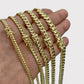 SOLID 10k Yellow Gold Chain 4mm-8mm 20"- 28" Miami Cuban link Necklace Mens REAL