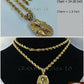 Men's Real 10k Yellow Gold 24 Inch Rope Chain with Egyptian Pharaoh Head Charm.