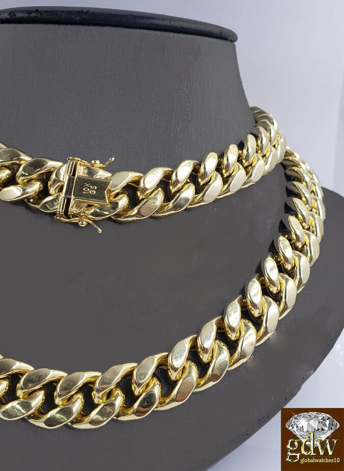 Real 12mm 28" Miami Cuban Chain 10k Yellow Gold Link Necklace  Authentic 10k