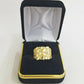 10k Real yellow Gold Nugget men Ring Sizable casual, squared gold ring 10kt