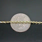 Real 10k Yellow Gold Rope Chain 24" 2.5 mm Necklace Diamond Cut Men Women 10kt