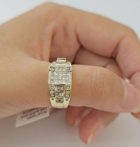 1CT Ladies Diamond Ring Real 10k Yellow Gold Diamond Cinderella Style GENUINE