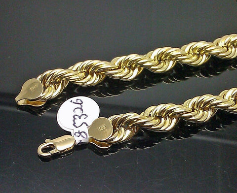 10K Yellow Gold Thick Rope Chain 24 inch 9mm