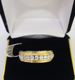 Real 14k Yellow Gold Diamond Mens Ring Band Wedding Genuine Natural