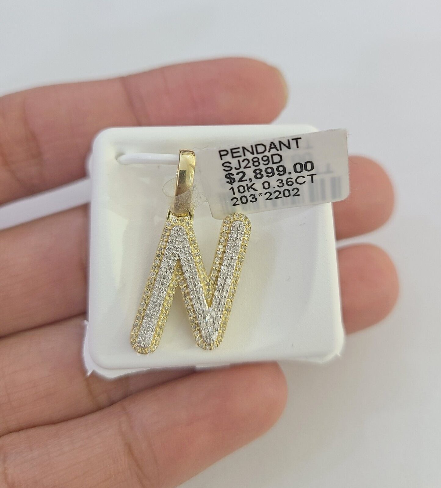 10k Real Yellow Gold Genuine Diamond Initial A-Z Alphabet Charm Pendent